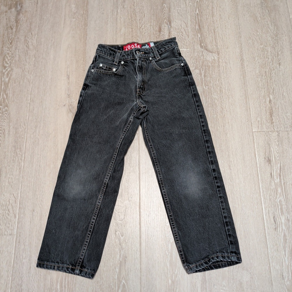 Vintage‎ Levi's SilverTab Kids Youth 8 Loose Fit Black Jeans Made in USA Grunge